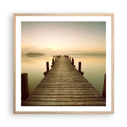 Poster in light oak frame - Before Dawn, Dawn, Light - 60x60 cm