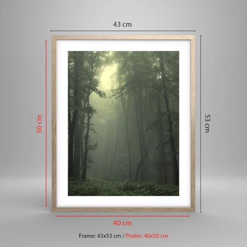 Poster in light oak frame - Before It Wakes Up - 40x50 cm