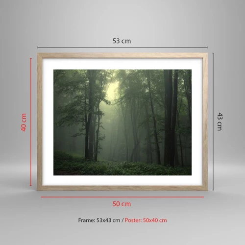 Poster in light oak frame - Before It Wakes Up - 50x40 cm
