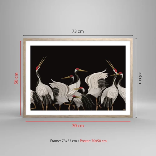 Poster in light oak frame - Bird Affairs - 70x50 cm