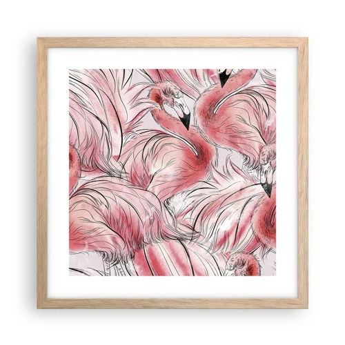 Poster in light oak frame - Bird Corps de Ballet - 40x40 cm