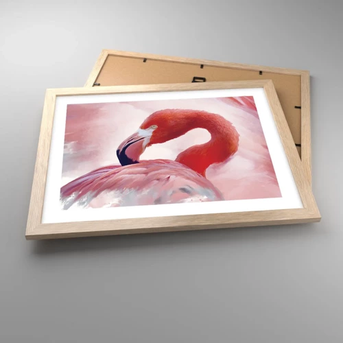 Poster in light oak frame - Bird Look - 40x30 cm