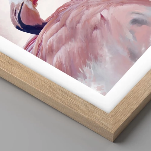 Poster in light oak frame - Bird Look - 50x40 cm