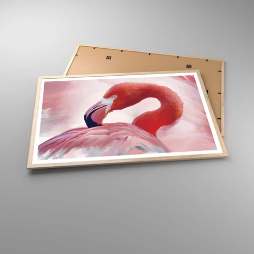 Poster in light oak frame - Bird Look - 91x61 cm