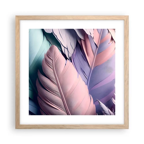 Poster in light oak frame - Birdie Chic - 40x40 cm