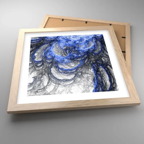 Poster in light oak frame - Birth of a Wave - 30x30 cm
