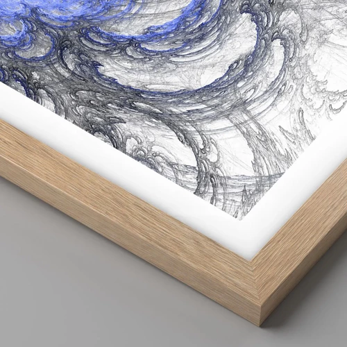 Poster in light oak frame - Birth of a Wave - 50x40 cm