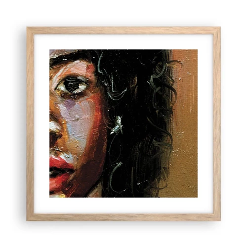 Poster in light oak frame - Black and Shine - 40x40 cm