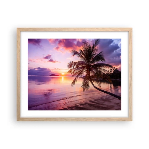 Poster in light oak frame - Bliss up to the Horizon - 50x40 cm