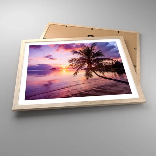 Poster in light oak frame - Bliss up to the Horizon - 50x40 cm