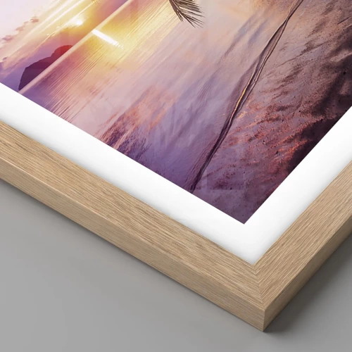 Poster in light oak frame - Bliss up to the Horizon - 50x40 cm