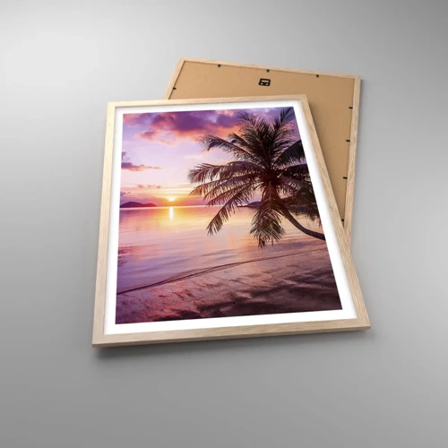 Poster in light oak frame - Bliss up to the Horizon - 50x70 cm