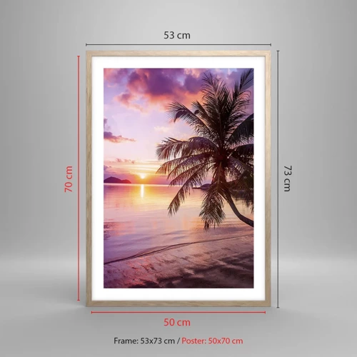 Poster in light oak frame - Bliss up to the Horizon - 50x70 cm