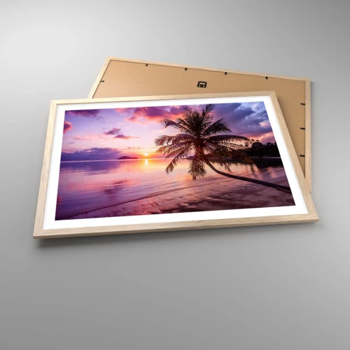 Poster in light oak frame - Bliss up to the Horizon - 70x50 cm