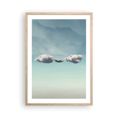 Poster in light oak frame - Blissful Moment - 50x70 cm