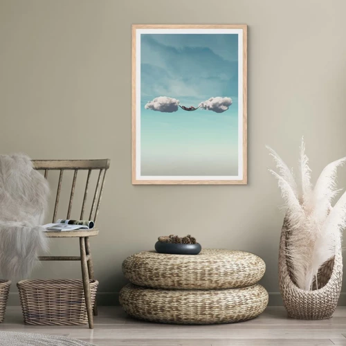 Poster in light oak frame - Blissful Moment - 50x70 cm