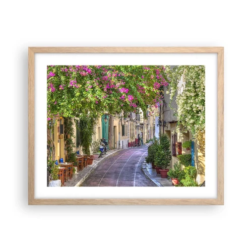 Poster in light oak frame - Blooming Alley - 50x40 cm