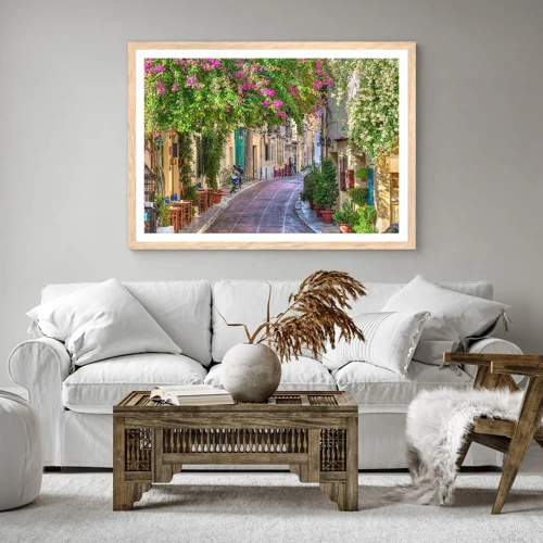 Poster in light oak frame - Blooming Alley - 50x40 cm