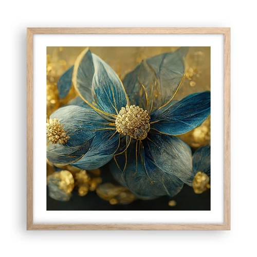 Poster in light oak frame - Blossoming in Gold - 50x50 cm