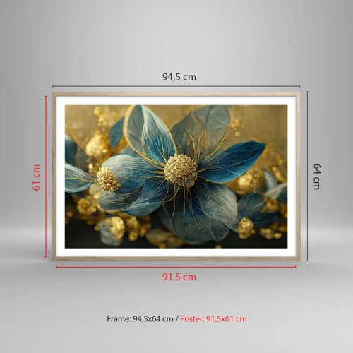 Poster in light oak frame - Blossoming in Gold - 91x61 cm