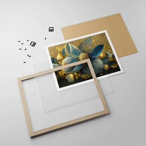 Poster in light oak frame - Blossoming in Gold - 91x61 cm