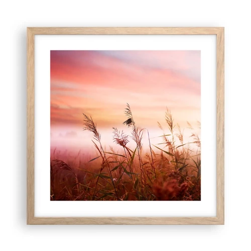 Poster in light oak frame - Blowing in the Wind - 40x40 cm