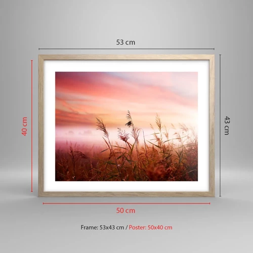 Poster in light oak frame - Blowing in the Wind - 50x40 cm