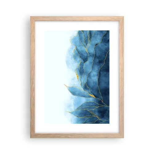 Poster in light oak frame - Blue In Gold - 30x40 cm
