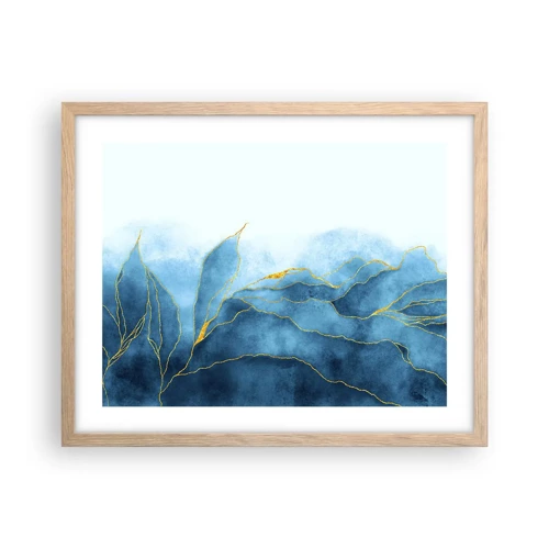 Poster in light oak frame - Blue In Gold - 50x40 cm