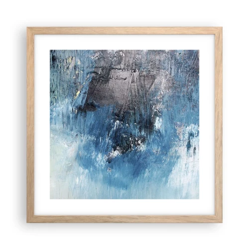 Poster in light oak frame - Blue Rhapsody - 40x40 cm