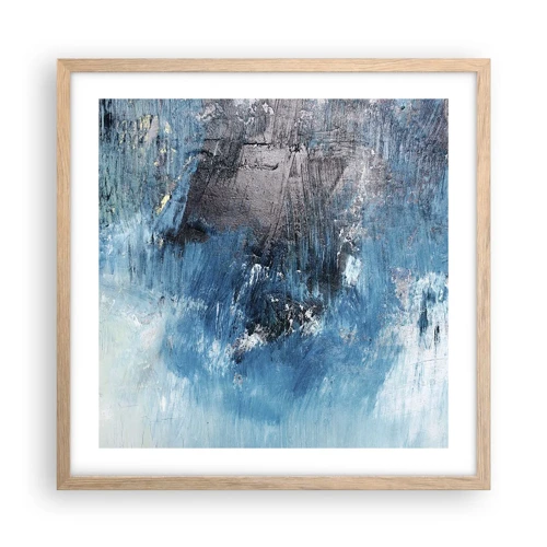 Poster in light oak frame - Blue Rhapsody - 50x50 cm