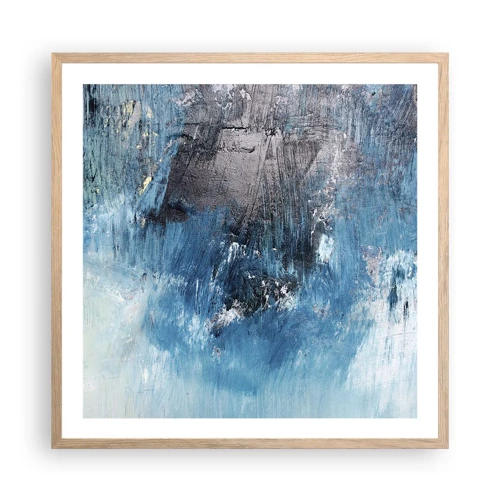 Poster in light oak frame - Blue Rhapsody - 60x60 cm