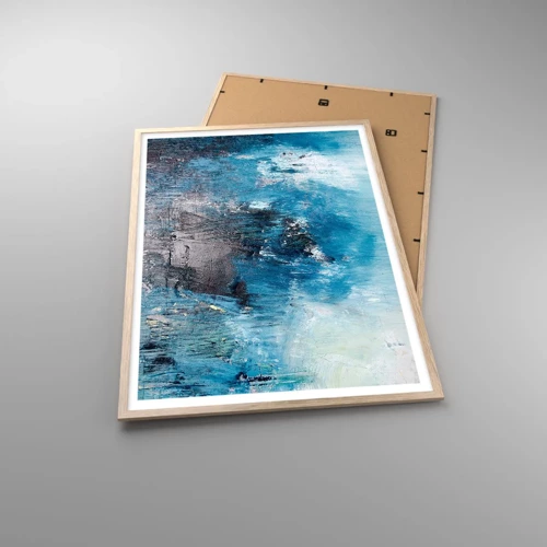 Poster in light oak frame - Blue Rhapsody - 70x100 cm