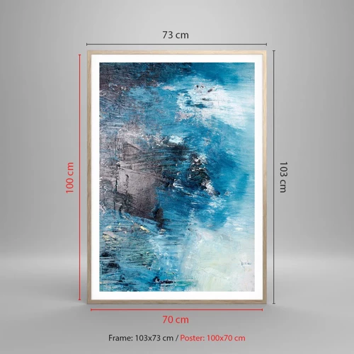 Poster in light oak frame - Blue Rhapsody - 70x100 cm