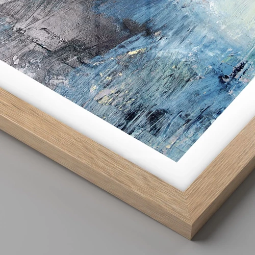 Poster in light oak frame - Blue Rhapsody - 70x100 cm