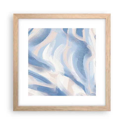 Poster in light oak frame - Blue Waves - 30x30 cm