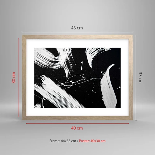 Poster in light oak frame - Breaking the Darkness - 40x30 cm