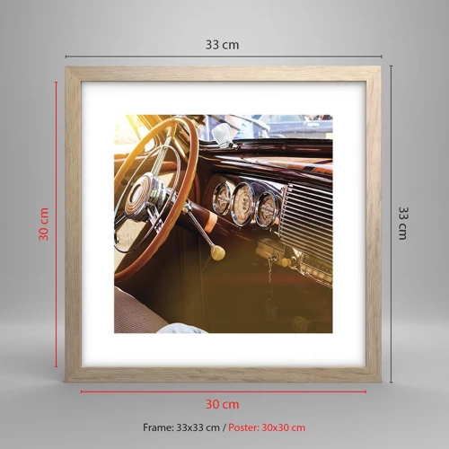 Poster in light oak frame - Breath of Luxury form the Past - 30x30 cm