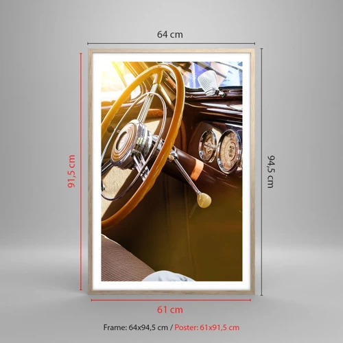 Poster in light oak frame - Breath of Luxury form the Past - 61x91 cm