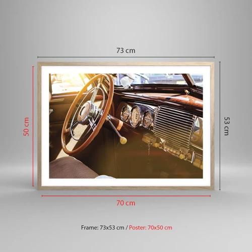 Poster in light oak frame - Breath of Luxury form the Past - 70x50 cm