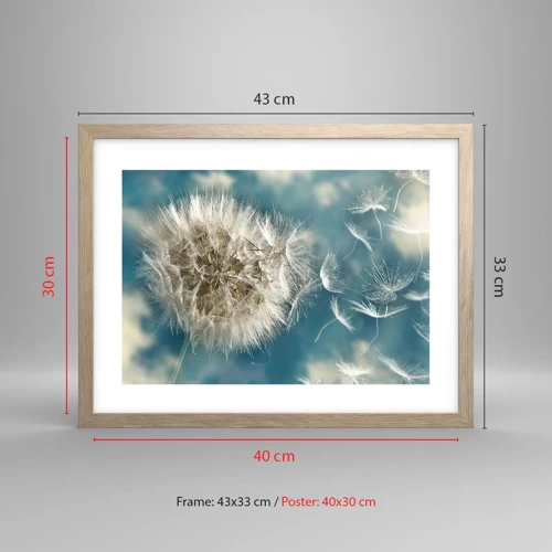 Poster in light oak frame - Breath of an Angel - 40x30 cm