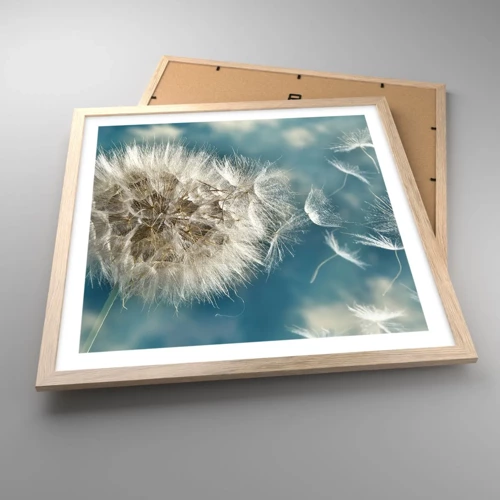 Poster in light oak frame - Breath of an Angel - 50x50 cm