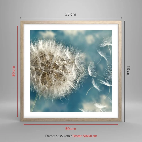 Poster in light oak frame - Breath of an Angel - 50x50 cm