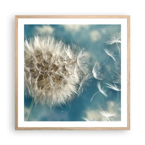 Poster in light oak frame - Breath of an Angel - 60x60 cm