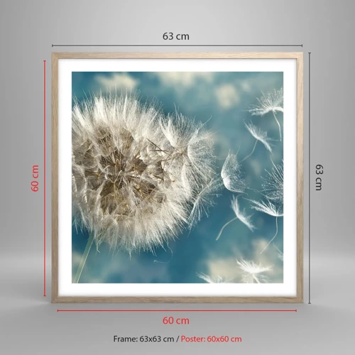 Poster in light oak frame - Breath of an Angel - 60x60 cm