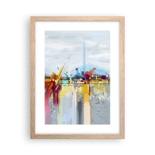 Poster in light oak frame - Bridge of Joy over the River of Life - 30x40 cm