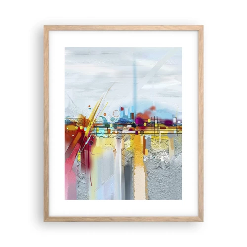 Poster in light oak frame - Bridge of Joy over the River of Life - 40x50 cm