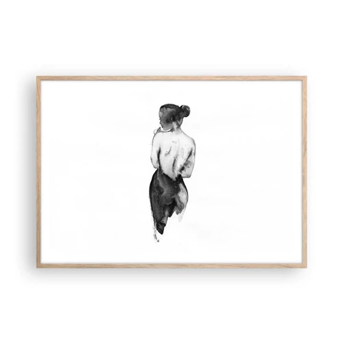 Poster in light oak frame - By Her Side the World Disappears - 100x70 cm