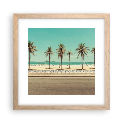 Poster in light oak frame - By the Beach - 30x30 cm