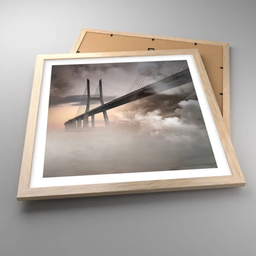 Poster in light oak frame - By the River that Doesn't Exist - 40x40 cm